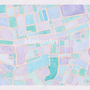 Temple Bar Map (Dublin) - Handgemaltes Original Aquarell Kunstwerk (A4 Format)