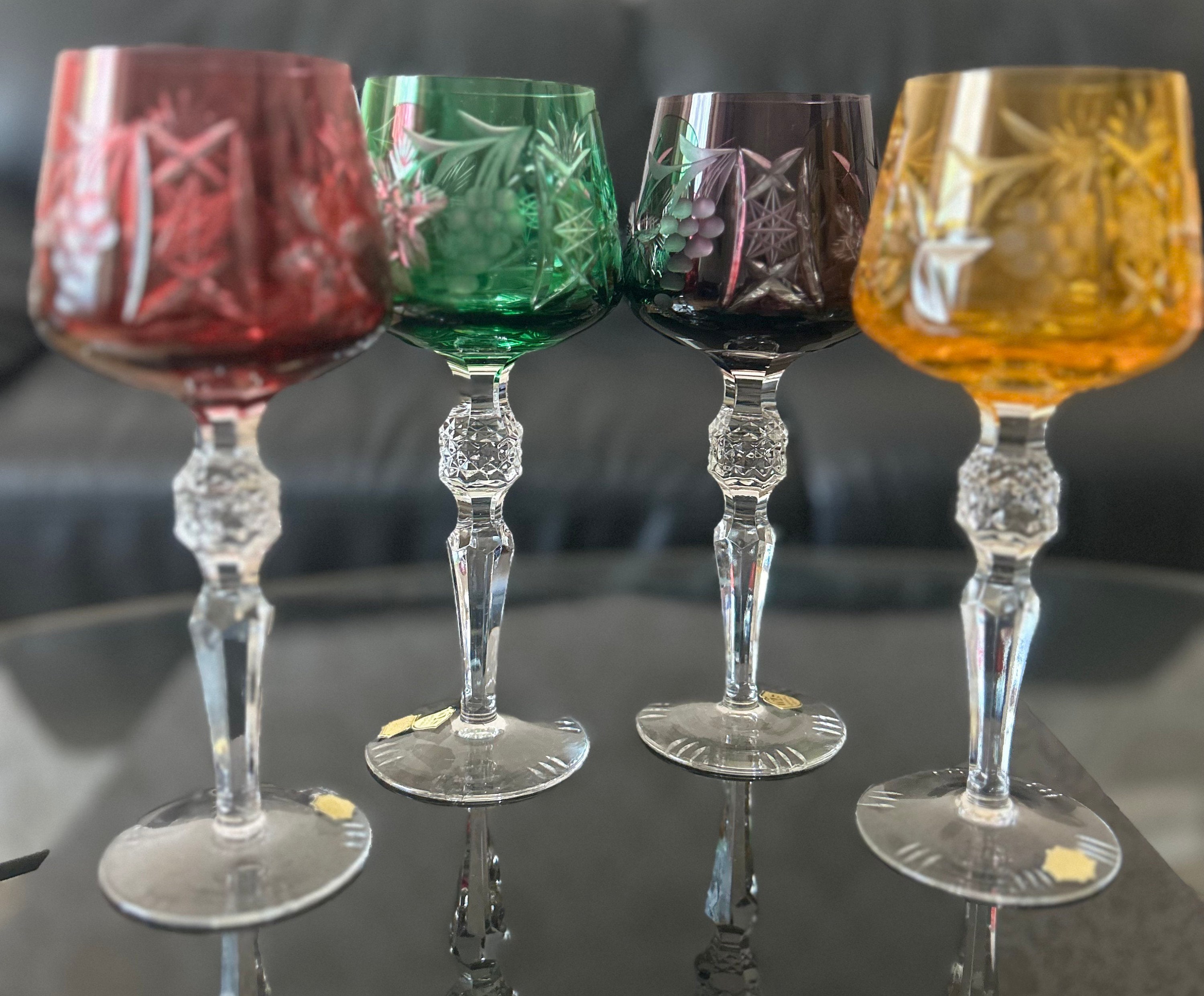 Multi Coloured, Adorable Led Crystal Wine Glasses, Hand Cut