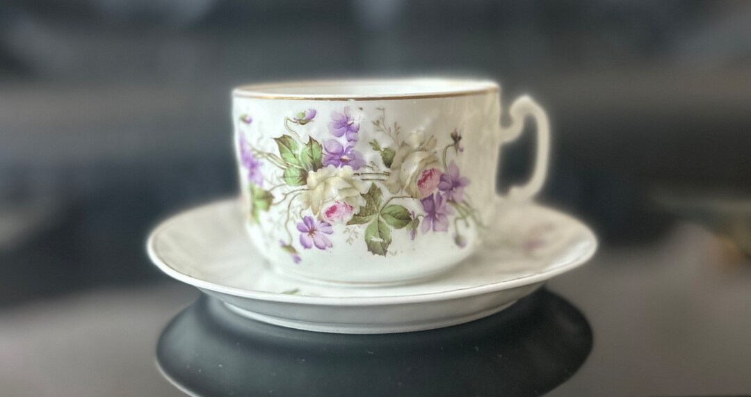 Antique Tea Cup With Saucer Etsy