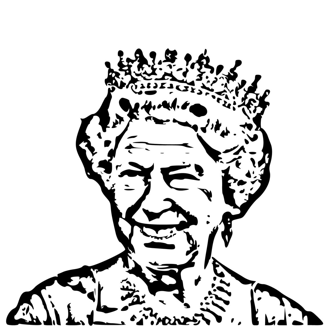 Queen Elizabeth and Royal Family Coloring Pages With SVG Files - Etsy
