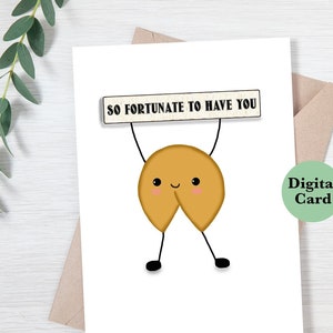 So Fortunate Love Digital Card, Carte téléchargeable, Carte imprimable, Love Digital Card