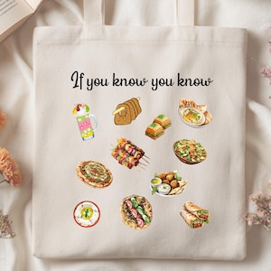 Lebanese food Cotton Tote Bag, Lebanese Gift, Lebanese Tote Bag