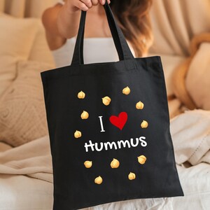 Hummus Cotton Tote Bag, Arabic Tote Bag, Lebanese Gift, I Love Hummus Tote Bag