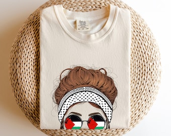 Palestine Woman Comfort Colors® T-shirt, Palestinian Freedom Shirt, Free Palestine T-Shirt, Palestine Gift.