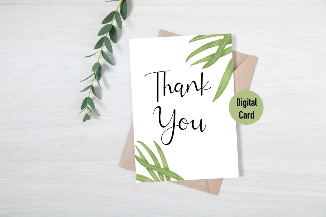 Thank You Digital Card, Printable Thank You Card, Digital Downloadable