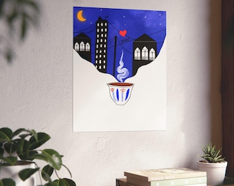 Poster Beirut Nights, poster murale libanese, arte murale libanese, poster di Beirut. Stampe libanesi.