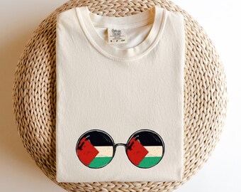 Palestine Comfort Colors® T-shirt, Palestine Sunglasses T-shirt, Palestinian Freedom Shirt, Free Palestine, Palestine Gift.