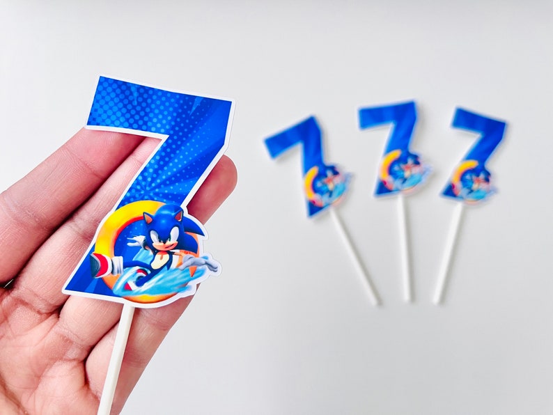 Sonic Cupcake Toppers Sonic Birthday Sonic the Hedgehog Etsy