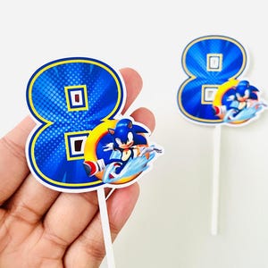 Cupcake Toppers Sonic, Sonic Birthday, Sonic The Hedgehog Cupcake Toppers, Sonic Decoration, Sonic Theme Birthday Party, Sonic Party
