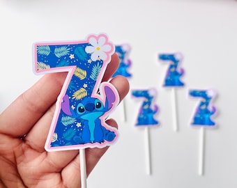 Stitch Cupcake Toppers, Stitch Birthday, Stitch Decoration, Stitch Party, Stitch Supplies, Stitch, Stitch Cake Topper