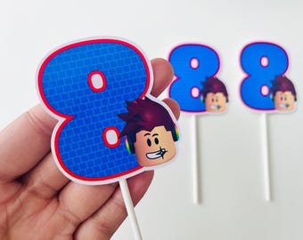 Roblox Cupcake Toppers, Roblox Birthday, Roblox Decoration, Roblox Supplies, Roblox Party