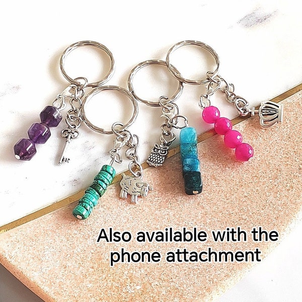 Crystal Mini Pendant Gemstone Keyring Phone Charm Key Holder Purse Accessory Natural Stone Personalised Bag Accessory