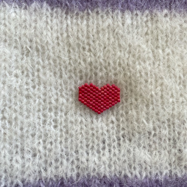 Broche Coeur en perles tissée main