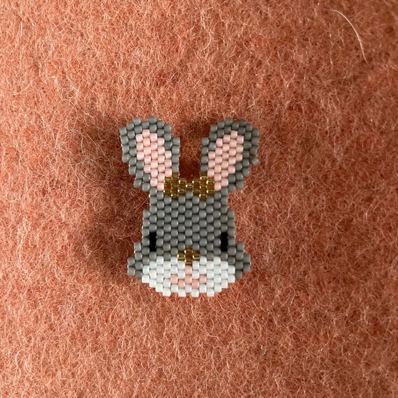 Hand-woven Pearl Rabbit Brooch - Etsy Canada