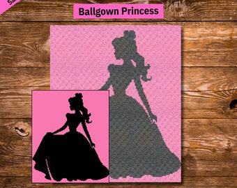 Princess Ballgown Crochet Blanket Pattern, C2C Graph (PDF Pattern)