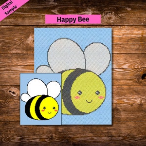 Happy Bee Crochet Blanket C2C Pattern (PDF)