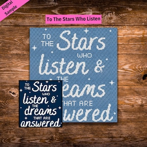 To The Stars Who Listen & The Dreams That Are Answered C2C Crochet Blanket Pattern Graph, Crochet Patterns, Tunisian Crochet, ACOTAR