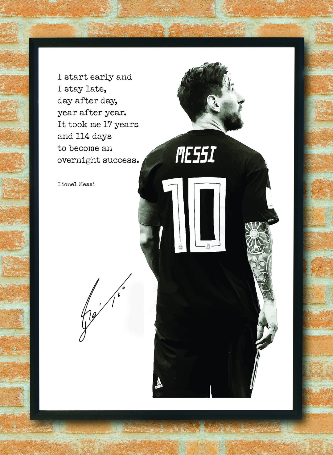 Lionel Messi Soccer Printable Poster Motivational Quote Fathers Day ...