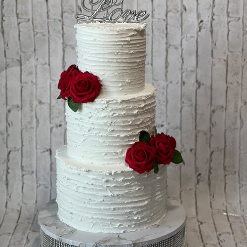 Fake Cake 3 Tiered Faux Wedding Cake 6 9 Etsy
