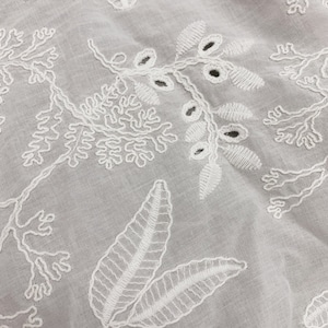 Wholesale Corded Embroidery on Eyelet Cotton Voile - Lightweight Bridal Fabrics by The Yard - Wedding Dress Sewing Fabirc - SS220310-EMB22