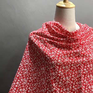 Floral Digital Print on Red Cotton Eyelet Fabric - Lightweight Embroidered Lace Fabric by The Yard - Dress Sewing Craft - SS181026-EMB10