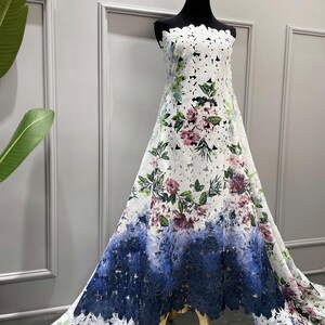 細部までこだわったポリエステル刺繍生地に全面デジタルプリント - 1ヤードあたり花柄レース生地 - 柄生地 - SS140718-PRINT27 画像 5