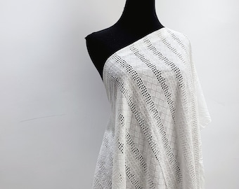 CLEARANCE - Off White Geometric Embroidered Eyelet Fabric by The Yard - Cotton Voile  Sewing Fabric for Dress, Curtains - SS211225-EMB18