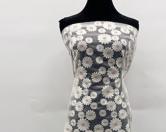 Bröllopstyg Högkvalitativa Prästkrageblommor Heltäckande Broderad Nylon Organza för Damklänning - Sy Gasvävspets på gårdsmässa - SS200902-EMB24