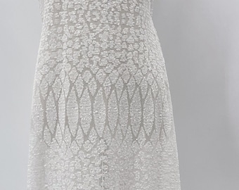 CLEARANCE - White Baby Sequin Embroidery on Mesh - Embroidered Fabric - Polyester Sewing Mesh - Wedding Dress Design - SS211116-SQ01