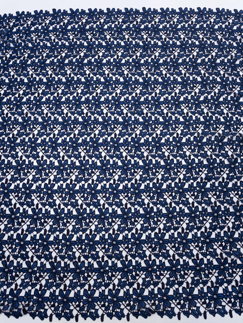 Guipure Fabric by The Yard - Blue Floral Embroidery Chemical Lace Fabric - Party Dress Fabric - Wholesale Apparel Fabric - SS210310-EMB13 image 17