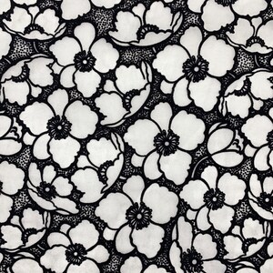 Svarta flockblommor broderade organza - Nättyg som metervara - Sömnadsmaterial för klänningar - Polyesterklädseltyg - SS230629-EMB11 bild 6