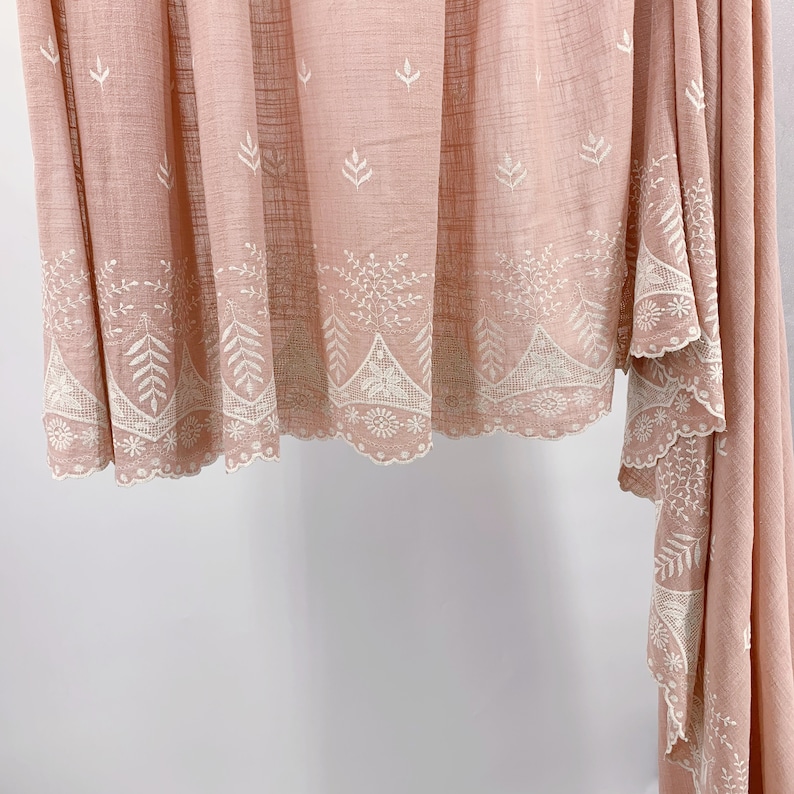 Single Border Pink Floral Embroidered Cotton Voile Fabric by The Yard Embroidery Lace Fabric Sewing Fabrics, Quilting SS190914-EMB47 image 9