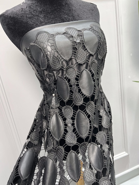laser cut overlay dress Eyelet Overlay Dress