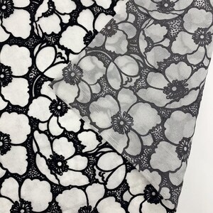 Svarta flockblommor broderade organza - Nättyg som metervara - Sömnadsmaterial för klänningar - Polyesterklädseltyg - SS230629-EMB11 bild 7