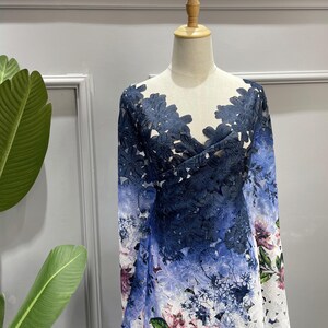 細部までこだわったポリエステル刺繍生地に全面デジタルプリント - 1ヤードあたり花柄レース生地 - 柄生地 - SS140718-PRINT27 画像 7