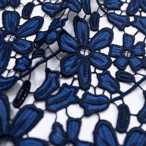 Guipure Fabric by The Yard - Blue Floral Embroidery Chemical Lace Fabric - Party Dress Fabric - Wholesale Apparel Fabric - SS210310-EMB13 image 14
