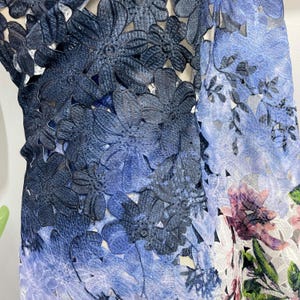 細部までこだわったポリエステル刺繍生地に全面デジタルプリント - 1ヤードあたり花柄レース生地 - 柄生地 - SS140718-PRINT27 画像 9