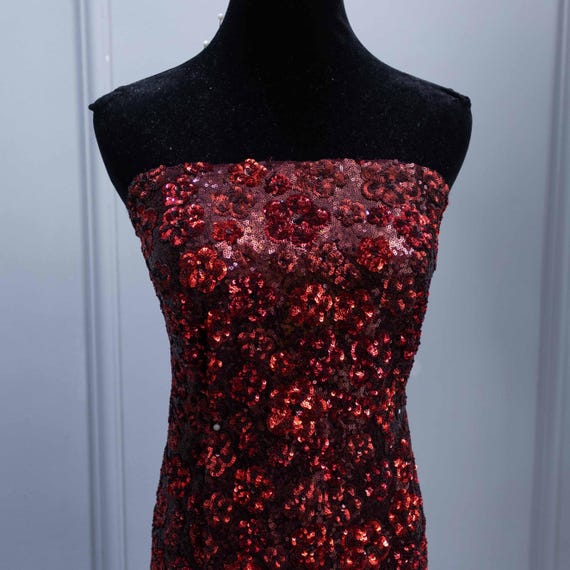 embroidered casual dress Satin Crepe Dress, V Neckline, Sequin Embroidery, Mermaid Skirt, Side – M.R  DESIGN main image 0