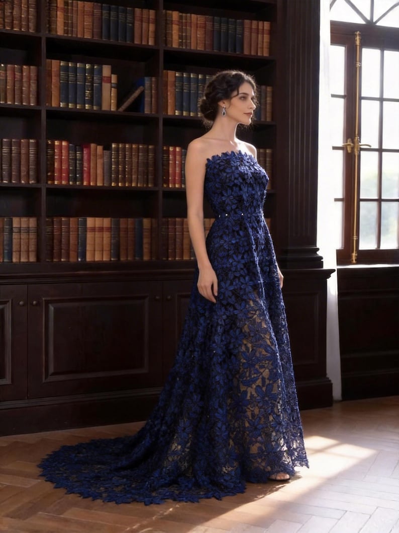 Guipure Fabric by The Yard - Blue Floral Embroidery Chemical Lace Fabric - Party Dress Fabric - Wholesale Apparel Fabric - SS210310-EMB13 image 9