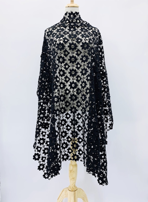 Wholesale Fabric - Black/Ivory White Cotton Geometric Guipure Embroidered Fabric by The Yard - Lace Fabric for Sewing,DIY - SS211109-EMB05B