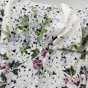 細部までこだわったポリエステル刺繍生地に全面デジタルプリント - 1ヤードあたり花柄レース生地 - 柄生地 - SS140718-PRINT27 画像 11
