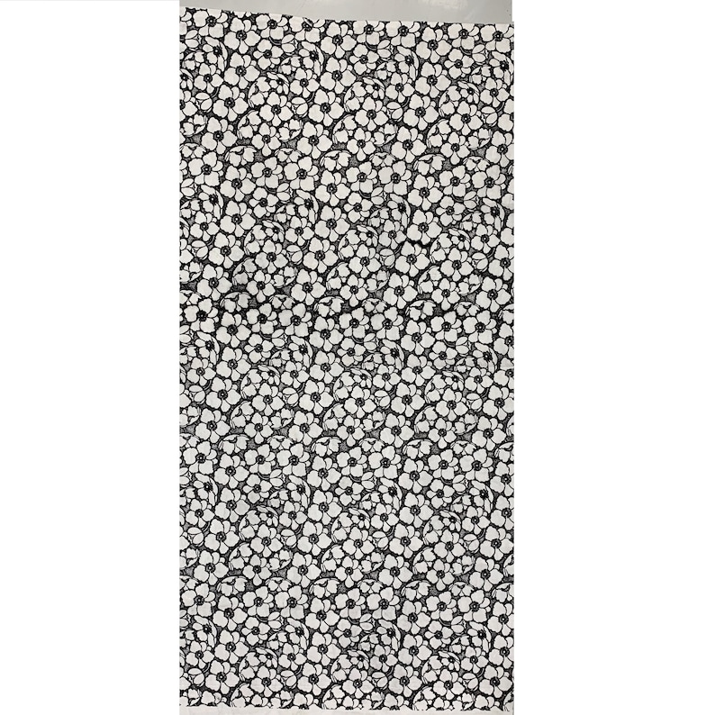 Svarta flockblommor broderade organza - Nättyg som metervara - Sömnadsmaterial för klänningar - Polyesterklädseltyg - SS230629-EMB11 bild 10