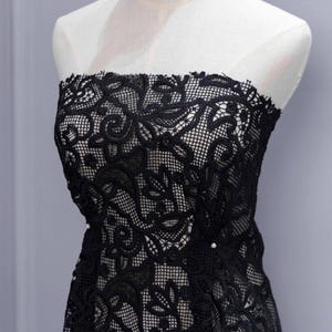 Black  Floral Guipure Embroidered Lace Fabric by The Yard - Apparel Fabric - Evening Dress Lace - Fabric for Dress Sewing - SS231011-EMB85