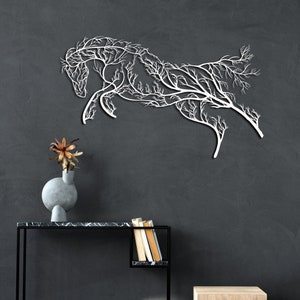 Metal Horse Wall Art: Tree of Life, Farmhouse Decor