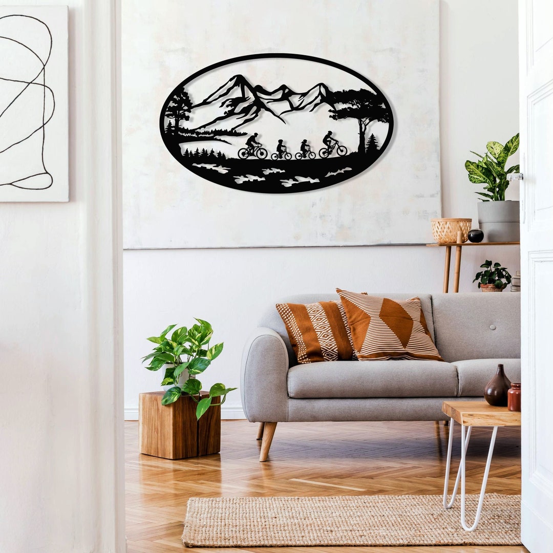Metal Bike Tour Wall Art: Mountain Family Home Decor - Etsy