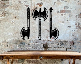 Viking Axe Metal Wall Art: Nordic Decor, Wall Hanger