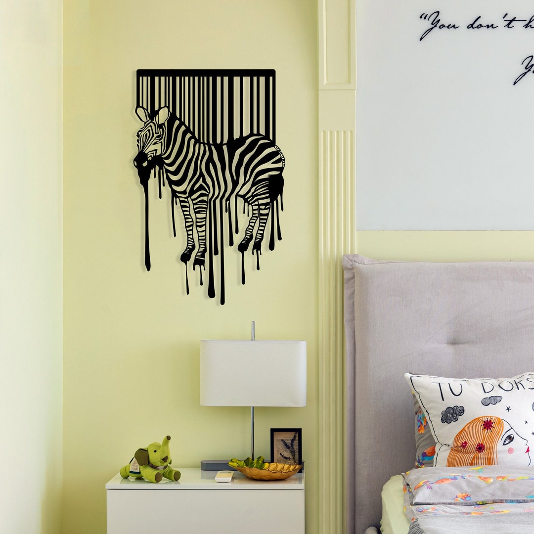 Zebra Metal Wall Decor, Animal Black Metal Wall Art, Zebra Decor, Metal Sign, Outdoor Decoration