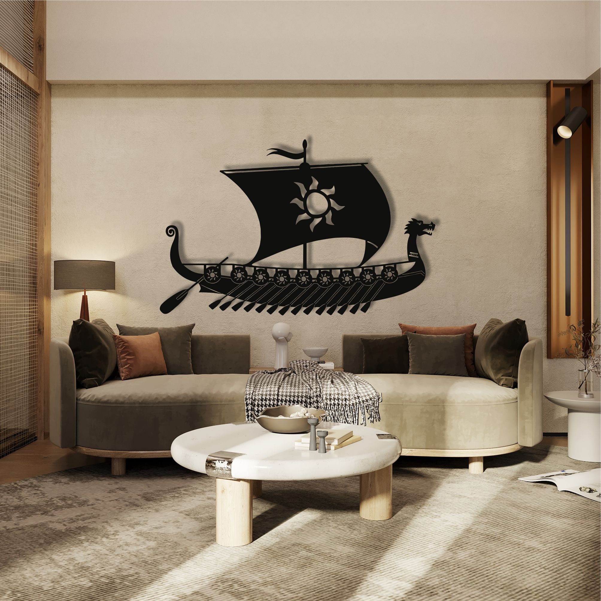 Viking Ship Metal Wall Decor, Viking Wall Art, Metal Wall Art