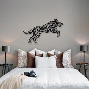Fenrir Wolf Metal Wall Art: Viking Celtic Home Decor image 2