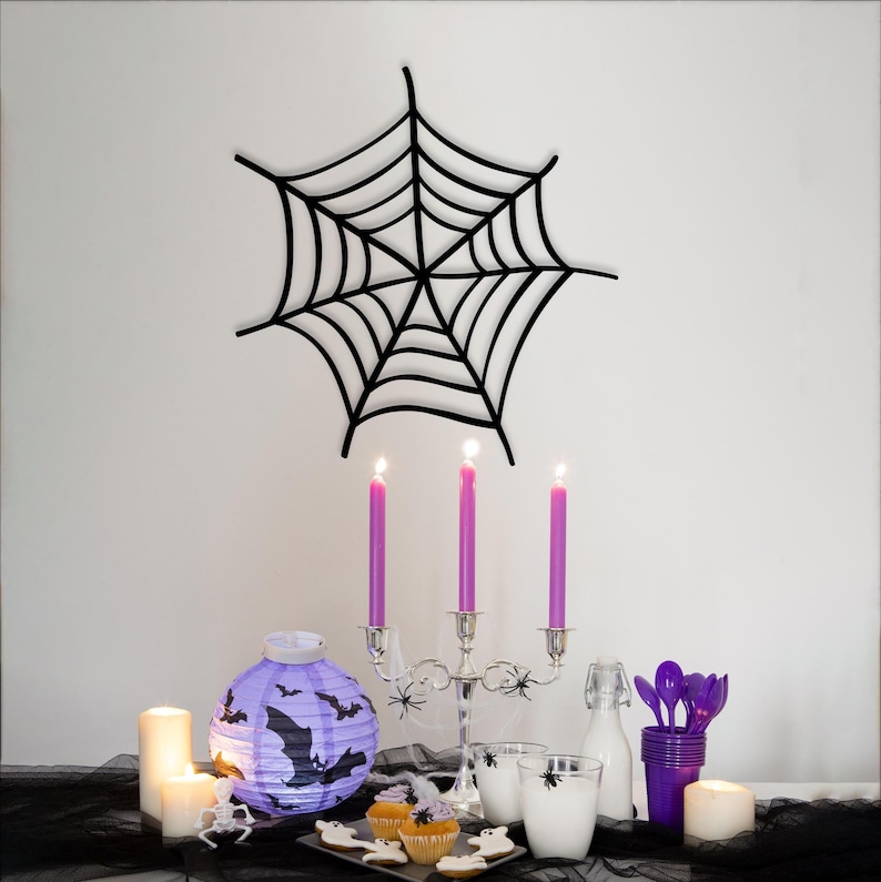 Metal Spider Web Wall Art: Halloween Indoor Outdoor Decor, Halloween patio decor, spider decor, web decor, Christmas gift